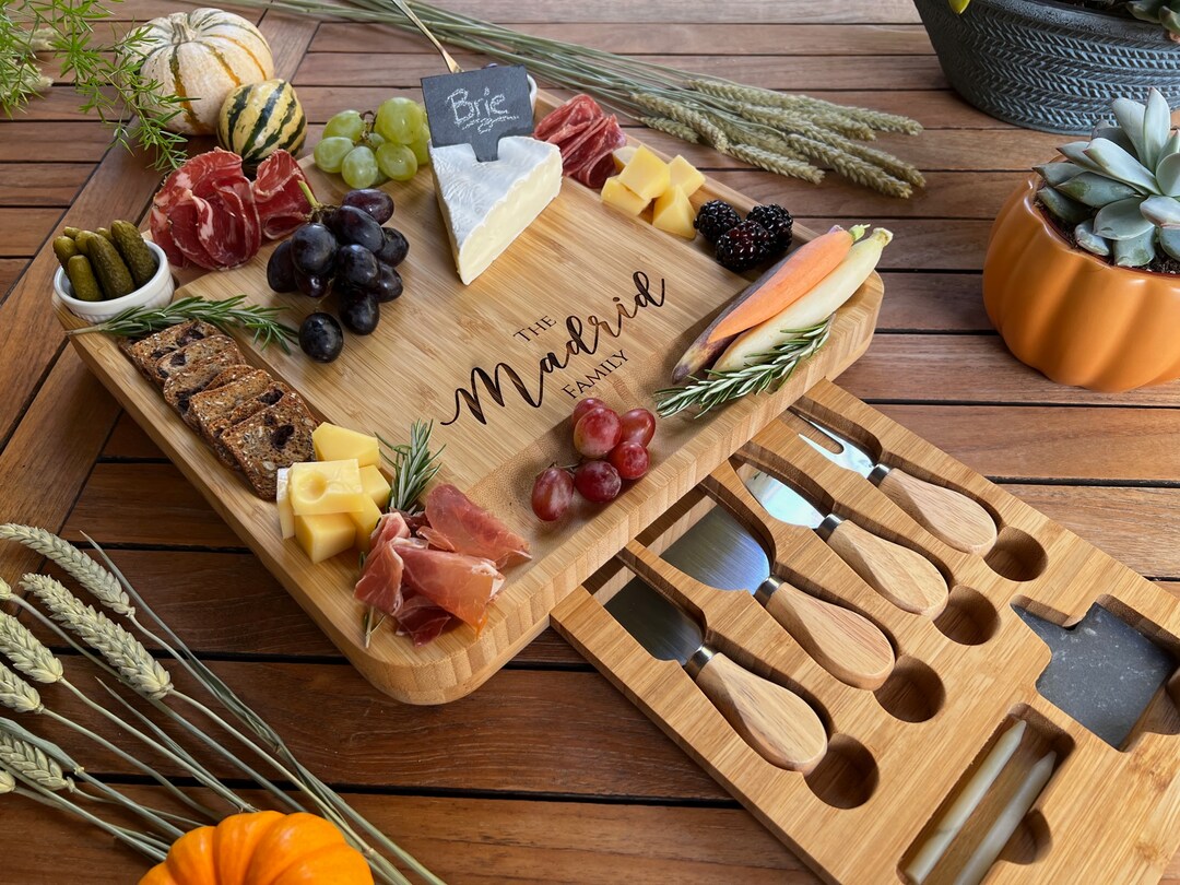 Personalized cheese board with age number engraving
